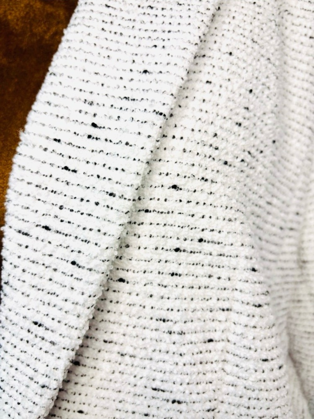 Chelsea & Amanda Textured Black & Cream Ponte 3/4 Sleeve Stretch Blazer Lrg. NWT - Picture 9 of 11